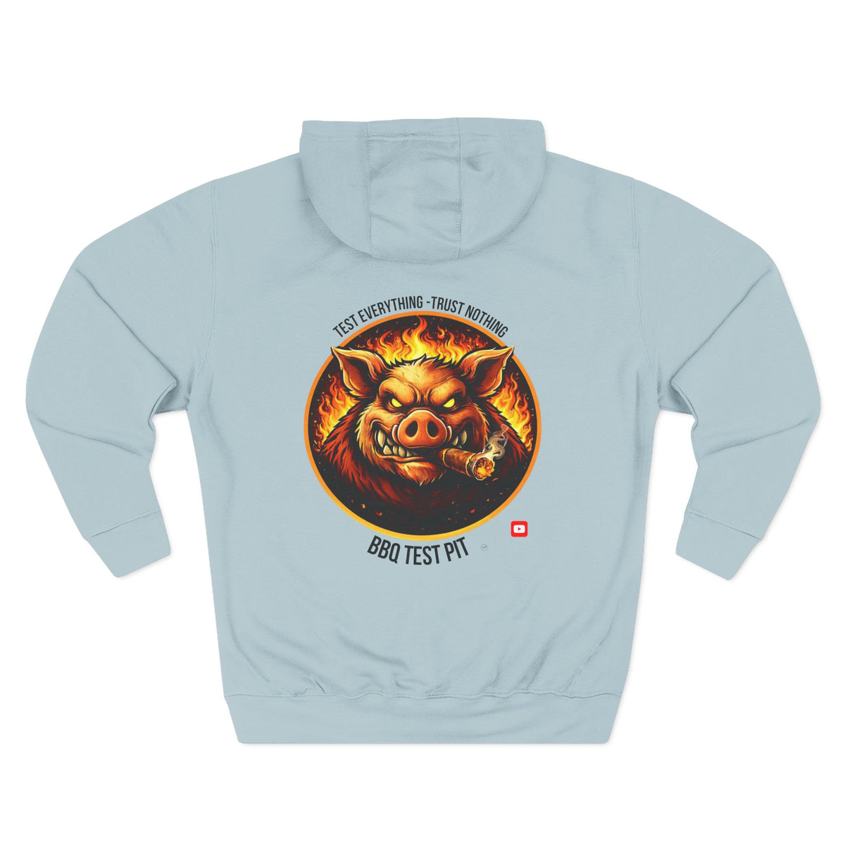BBQ Test Pit logo hoodie mockup