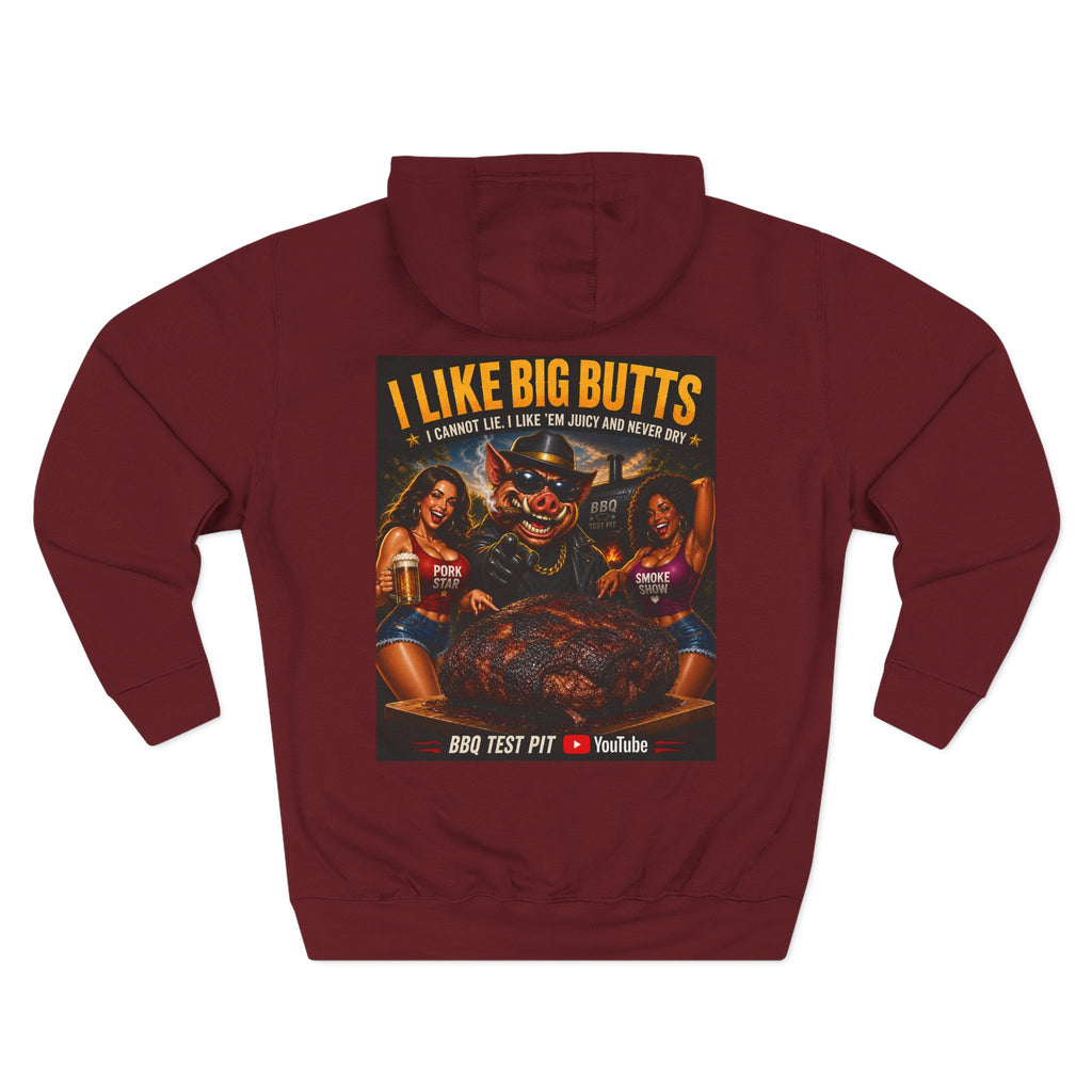 BBQ Test Pit I Like Big Butts hoodie mockup