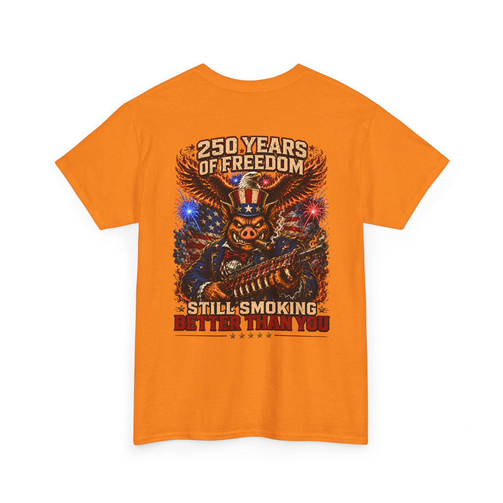 BBQ Test Pit 250 Years of Freedom soft tee mockup