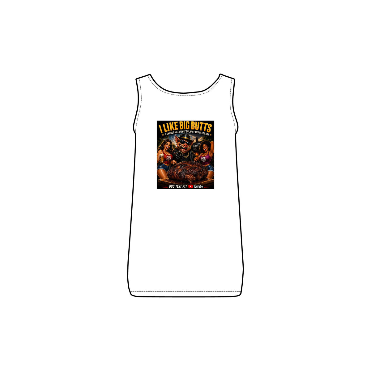 BBQ Test Pit I Like Big Butts women's tank mockup