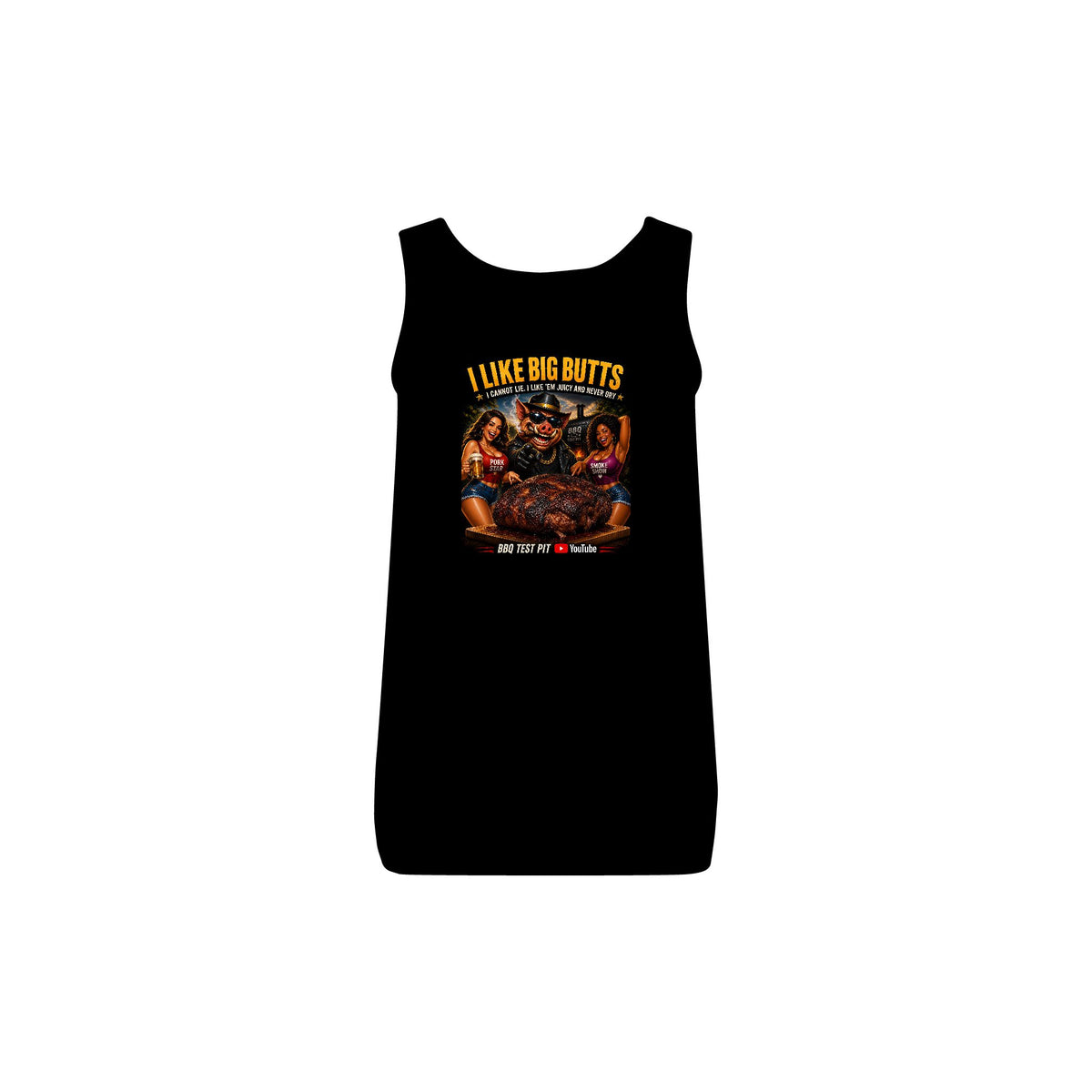 BBQ Test Pit I Like Big Butts women's tank mockup