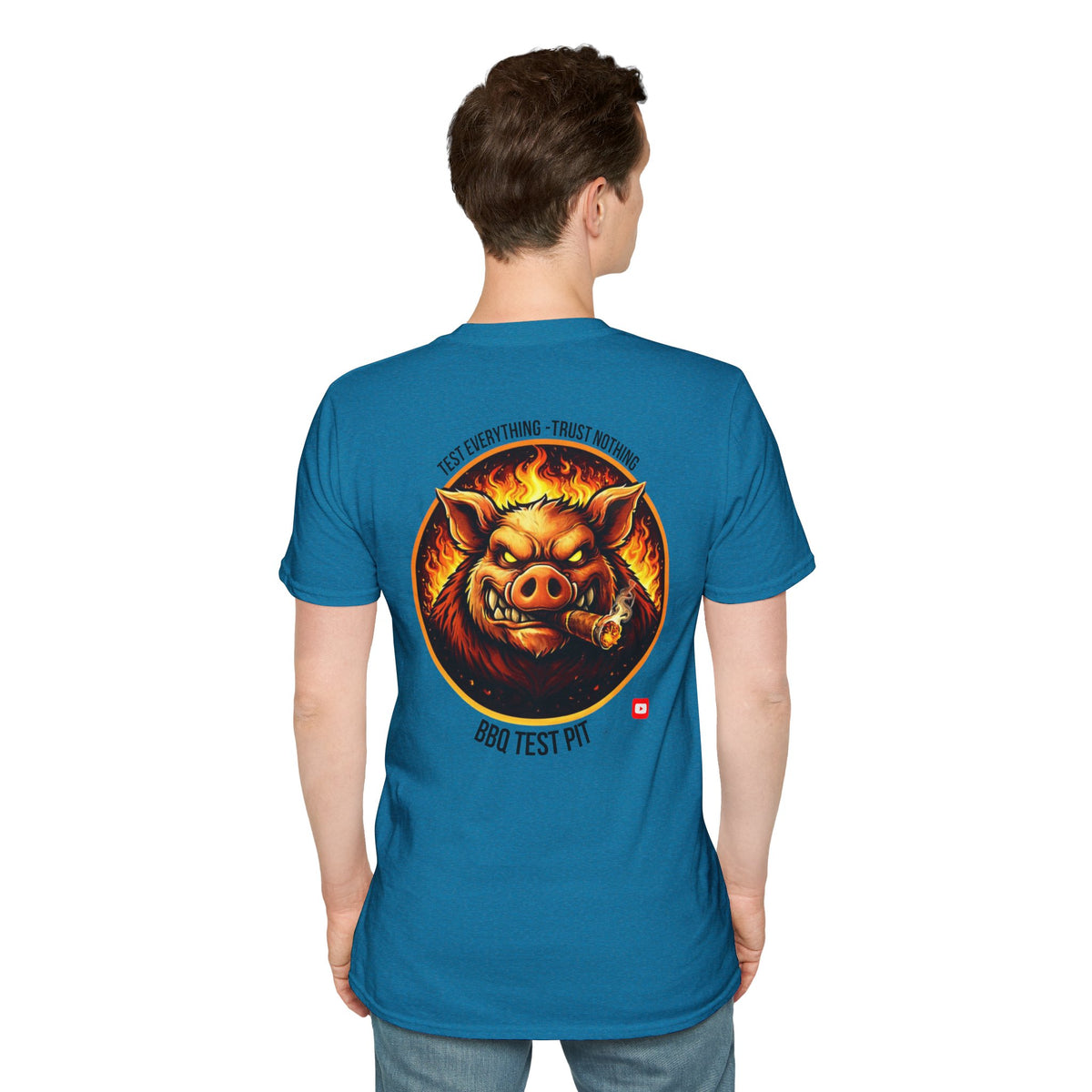 BBQ Test Pit logo soft tee mockup