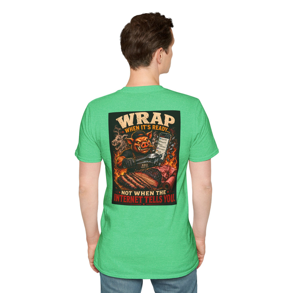 BBQ Test Pit Wrap When It's Ready tee mockup