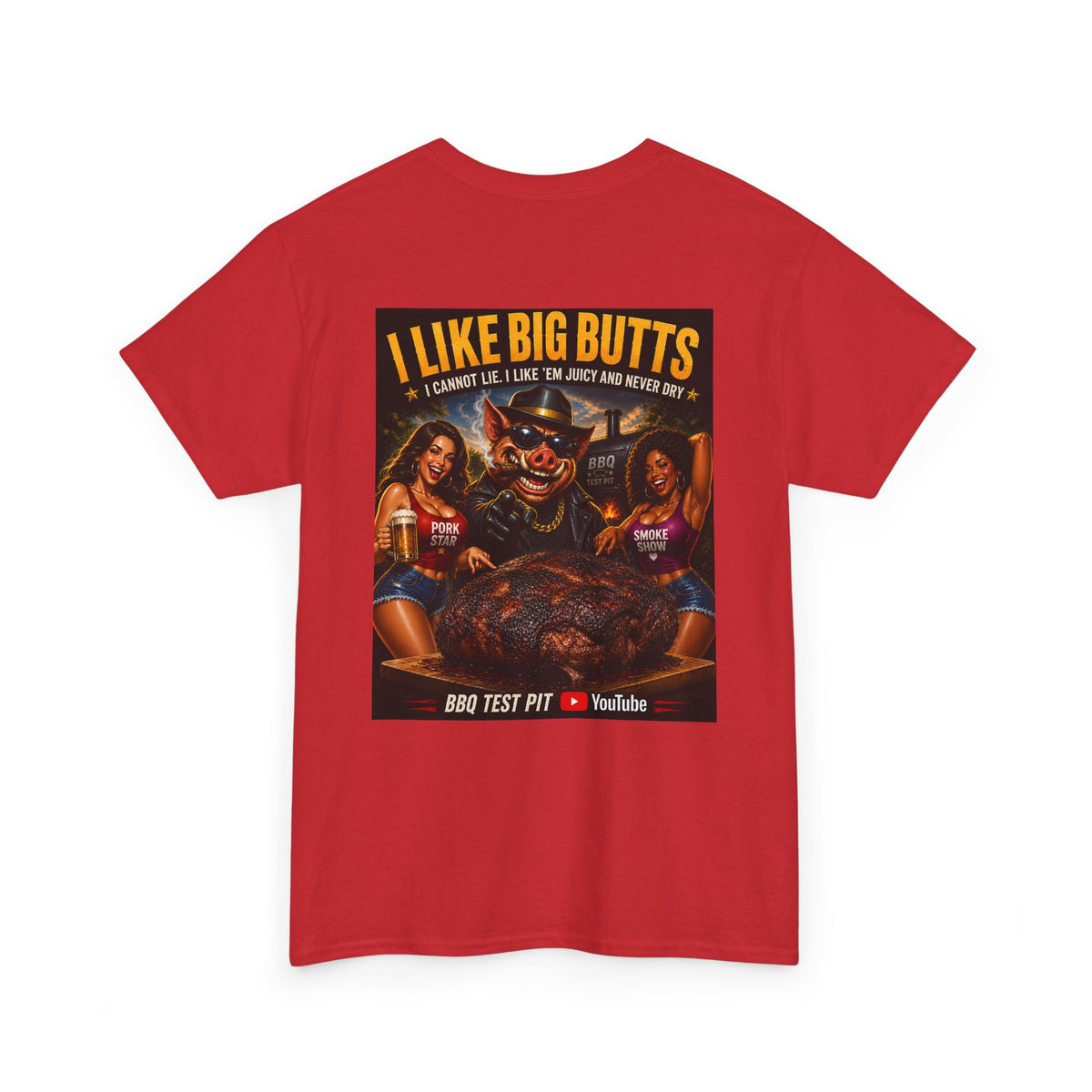 BBQ Test Pit I Like Big Butts tee mockup