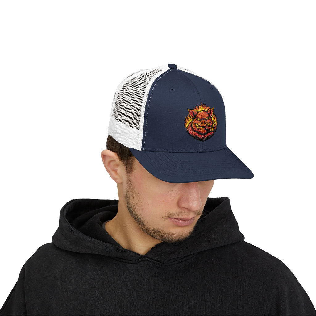 BBQ Test Pit trucker hat mockup