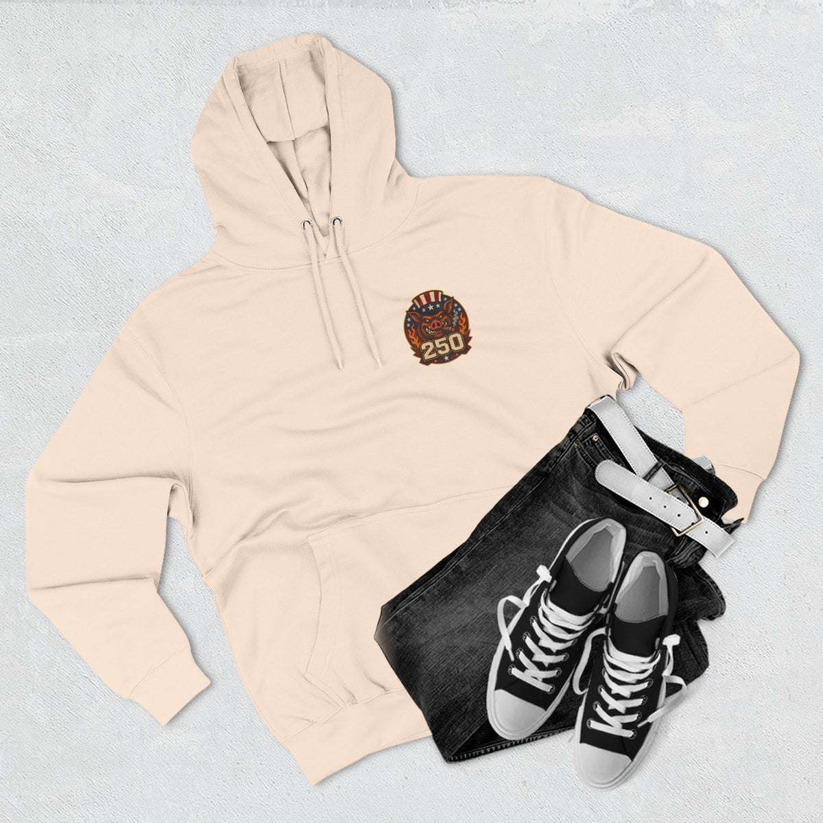 BBQ Test Pit 250 Years of Freedom hoodie mockup