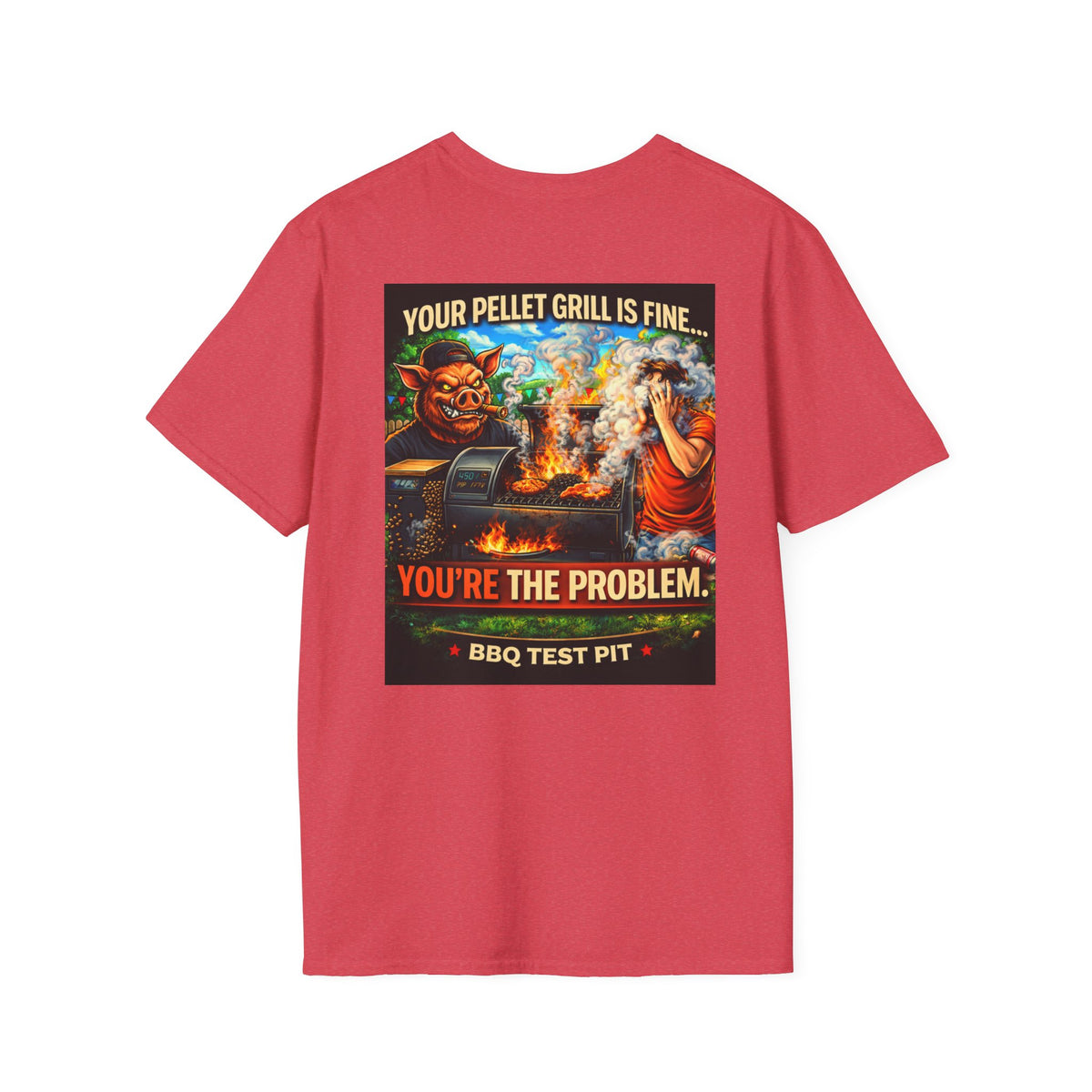 BBQ Test Pit Your Pellet Grill Is Fine soft tee mockup