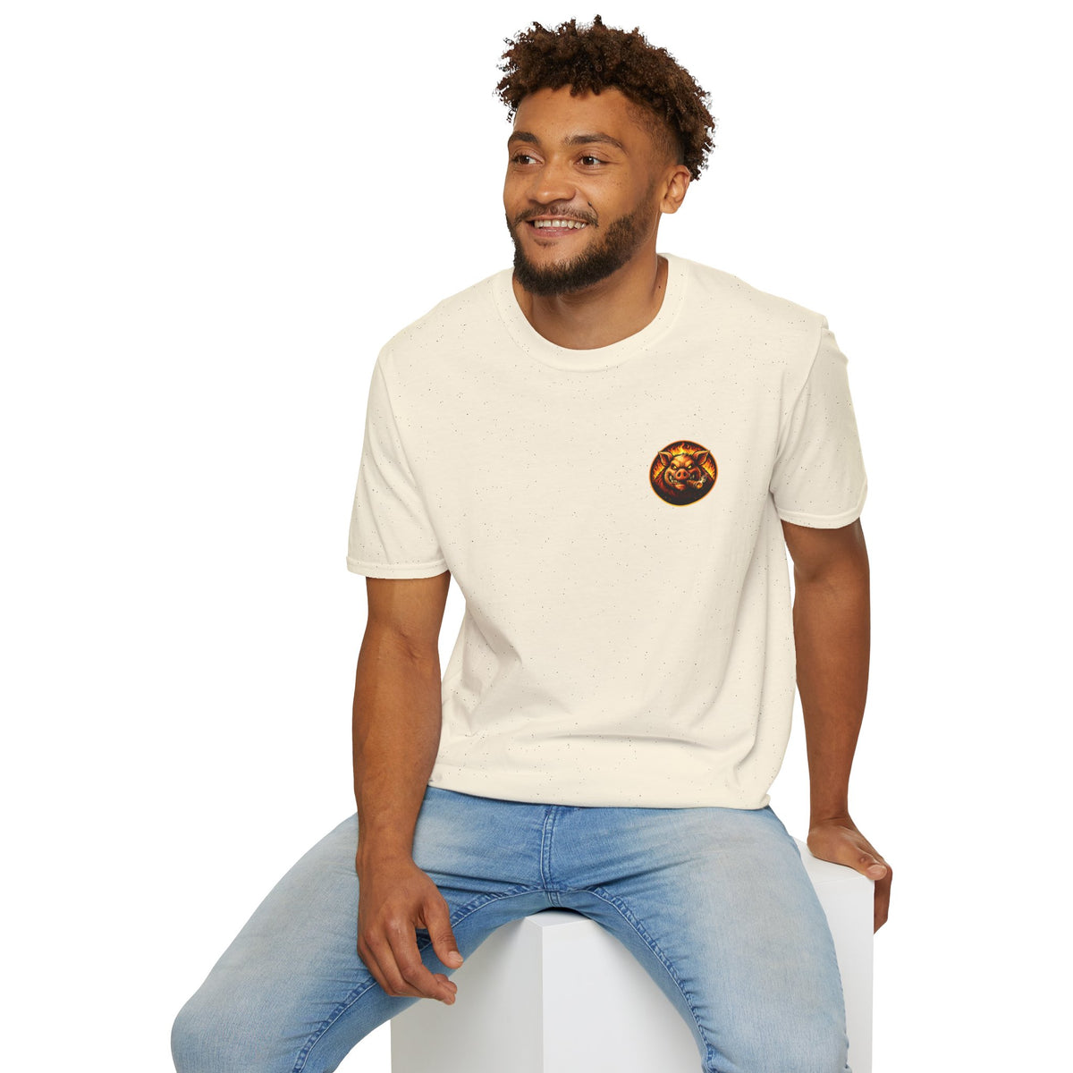 BBQ Test Pit I Like Big Butts soft tee mockup