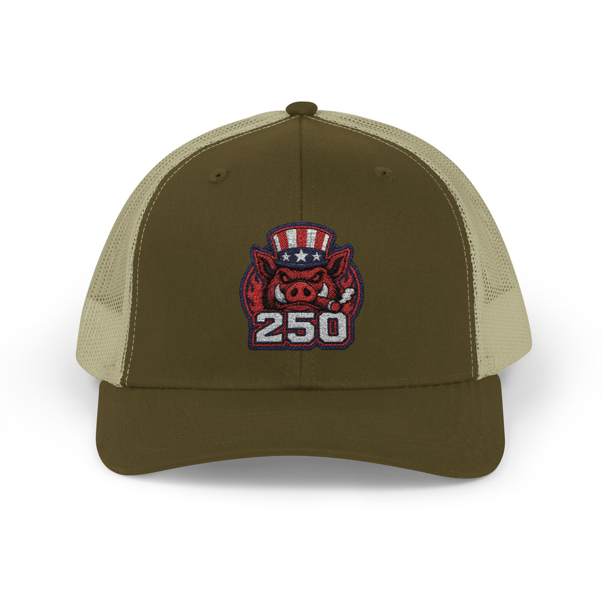 BBQ Test Pit 250 Years of Freedom trucker hat mockup