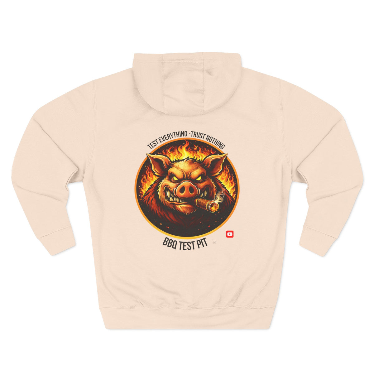 BBQ Test Pit logo hoodie mockup