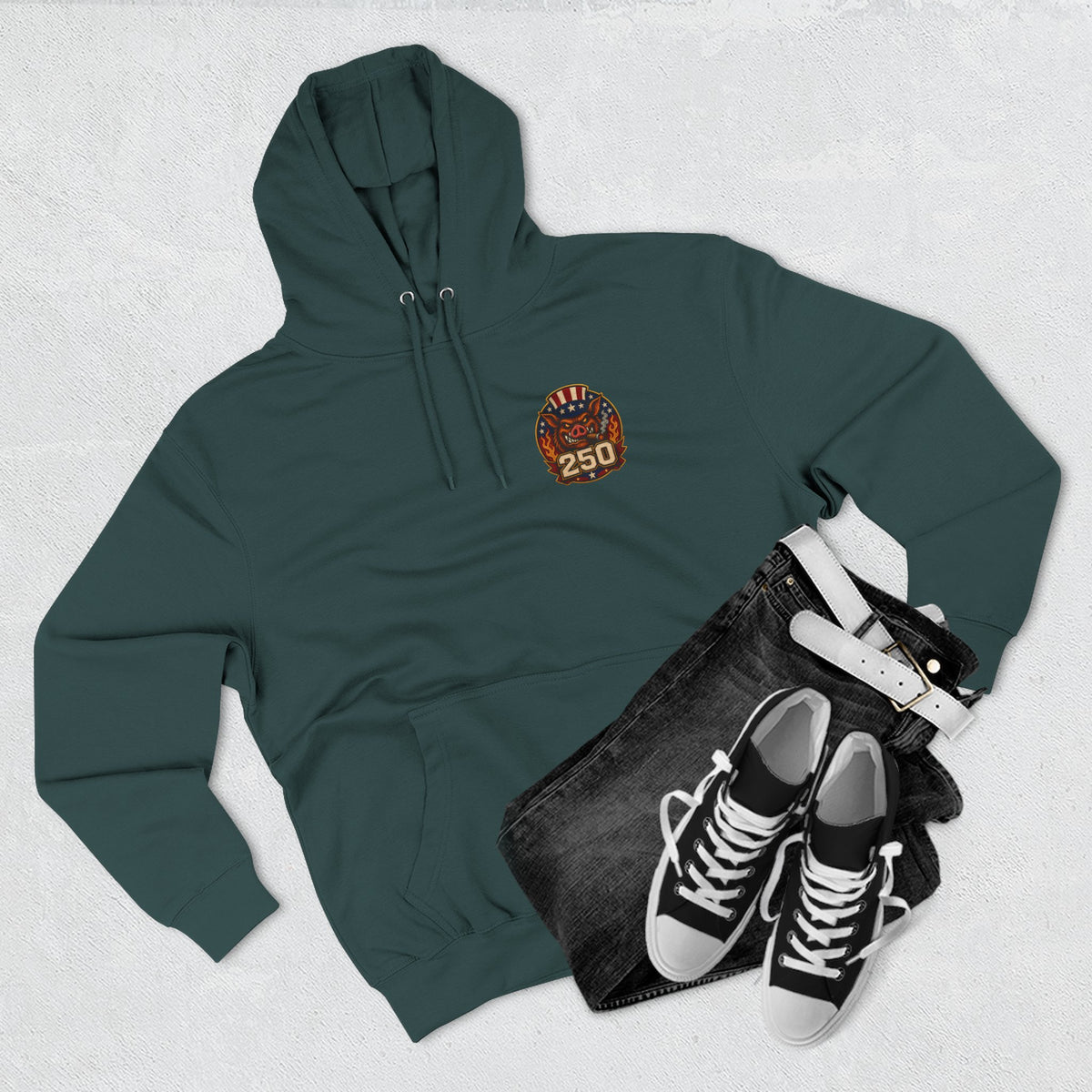 BBQ Test Pit 250 Years of Freedom hoodie mockup