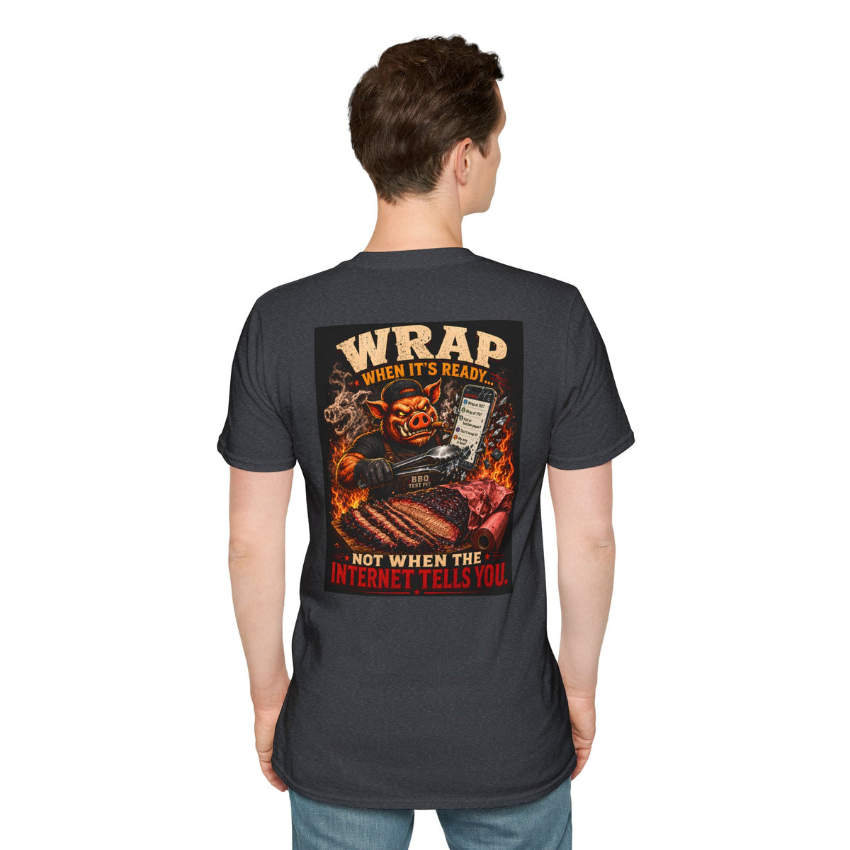 BBQ Test Pit Wrap When It's Ready tee mockup