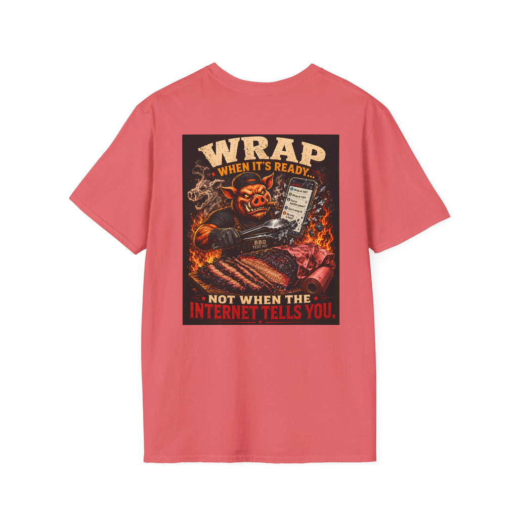 BBQ Test Pit Wrap When It's Ready tee mockup