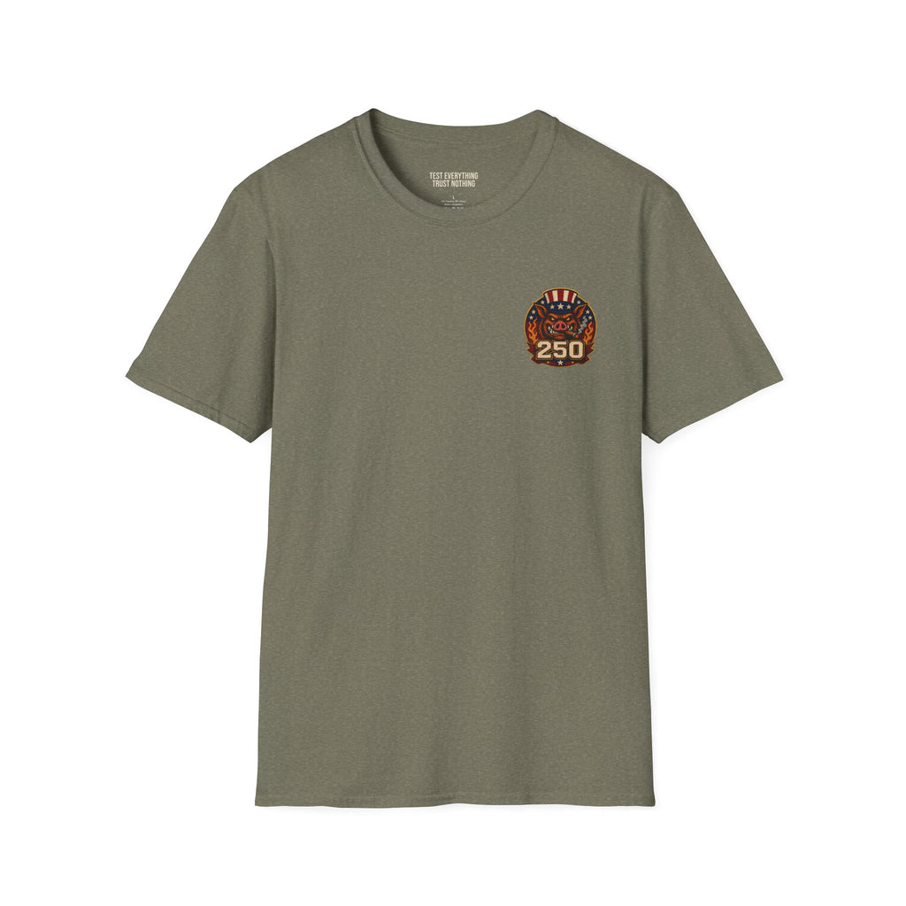 BBQ Test Pit 250 Years of Freedom tee mockup