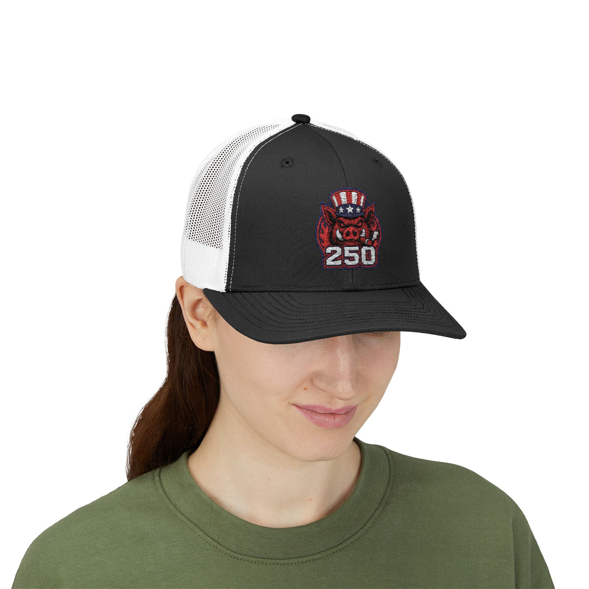 BBQ Test Pit 250 Years of Freedom trucker hat mockup