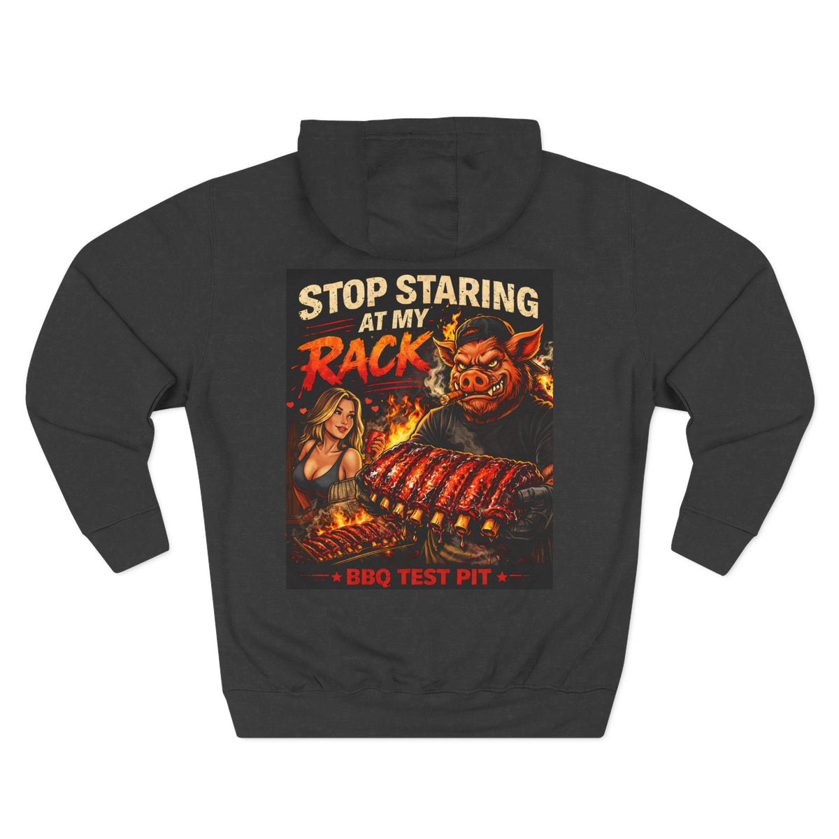 BBQ Test Pit Stop Staring At My Rack hoodie mockup