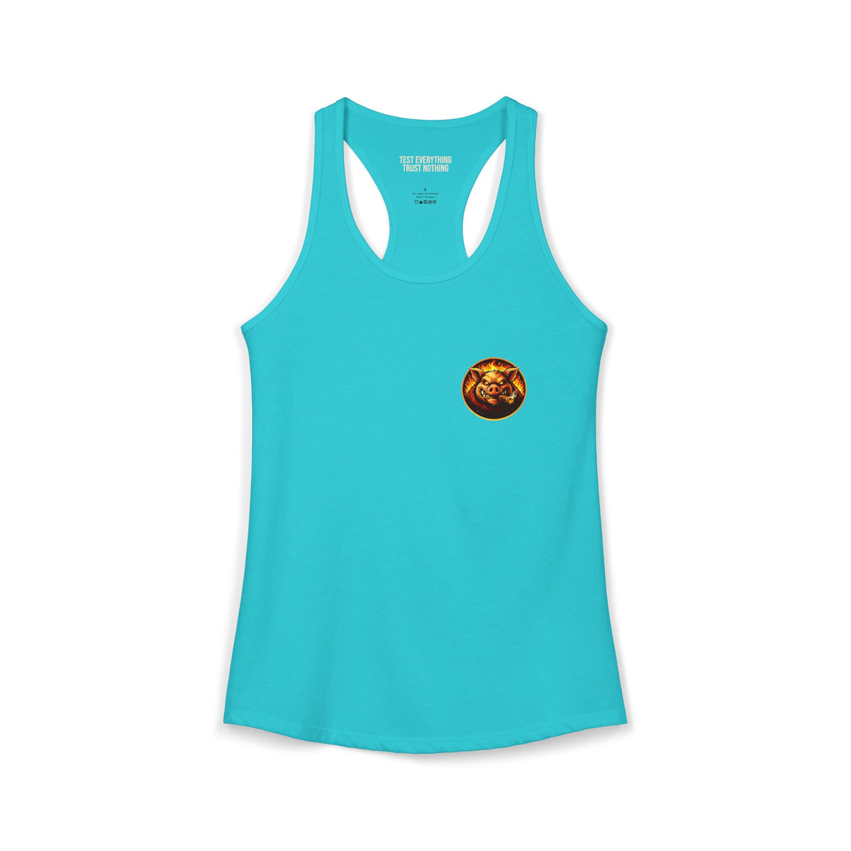 BBQ Test Pit logo women's tank mockup