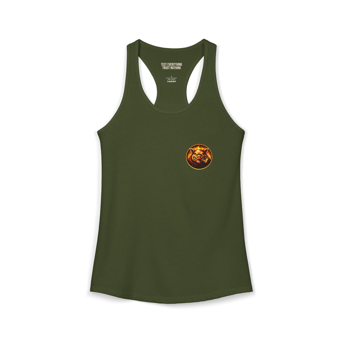 BBQ Test Pit logo women's tank mockup