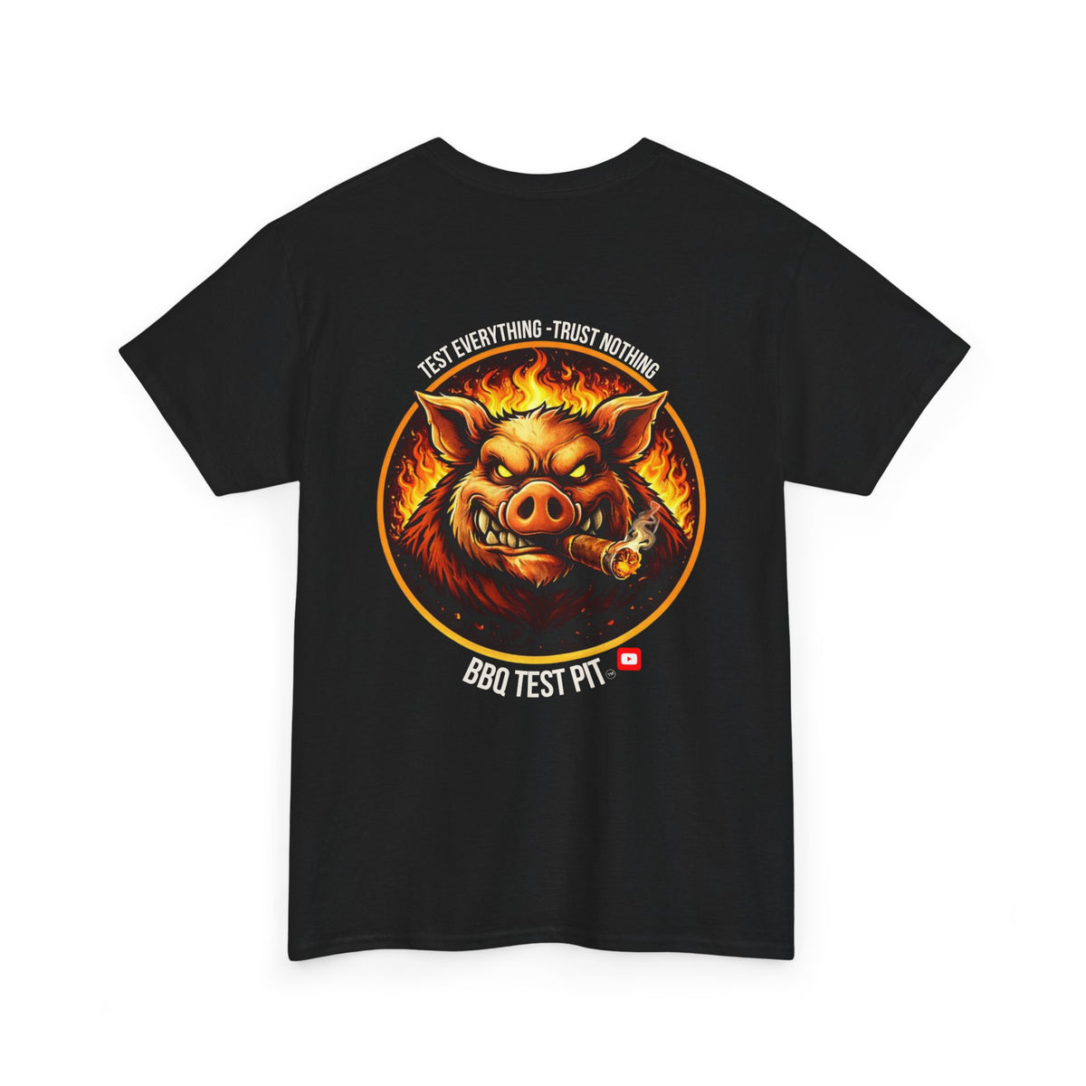 BBQ Test Pit logo tee mockup
