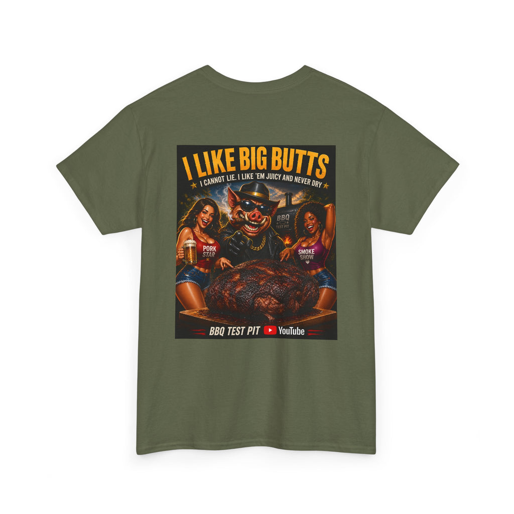 BBQ Test Pit I Like Big Butts tee mockup