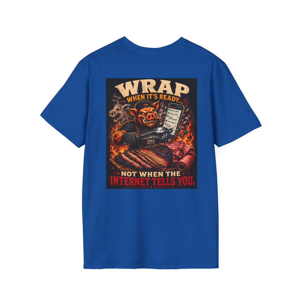 BBQ Test Pit Wrap When It's Ready tee mockup