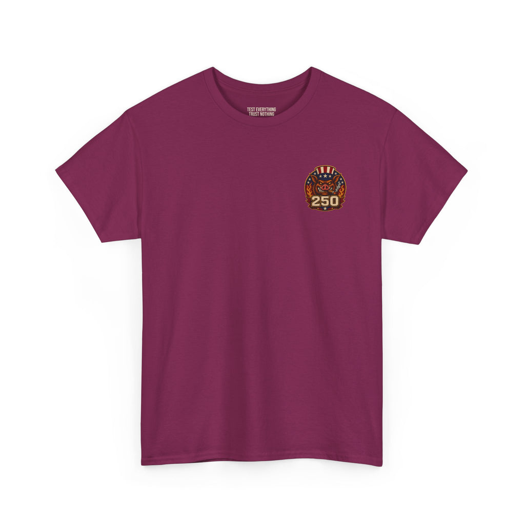 BBQ Test Pit 250 Years of Freedom soft tee mockup