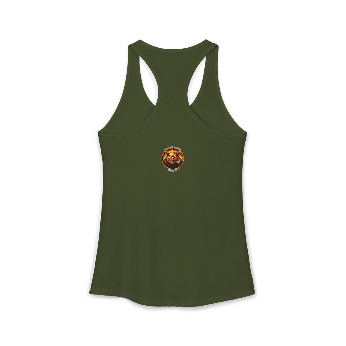 BBQ Test Pit logo women's tank mockup