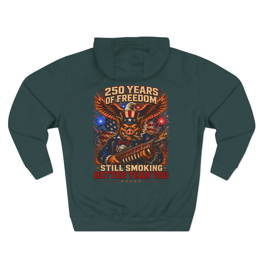 BBQ Test Pit 250 Years of Freedom hoodie mockup
