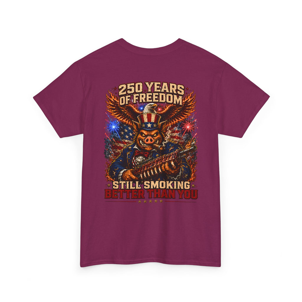 BBQ Test Pit 250 Years of Freedom soft tee mockup