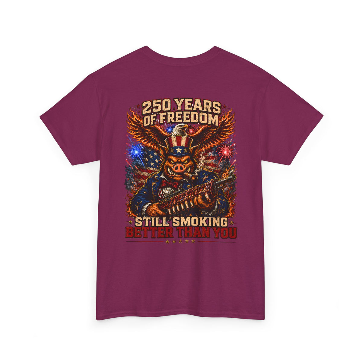 BBQ Test Pit 250 Years of Freedom soft tee mockup