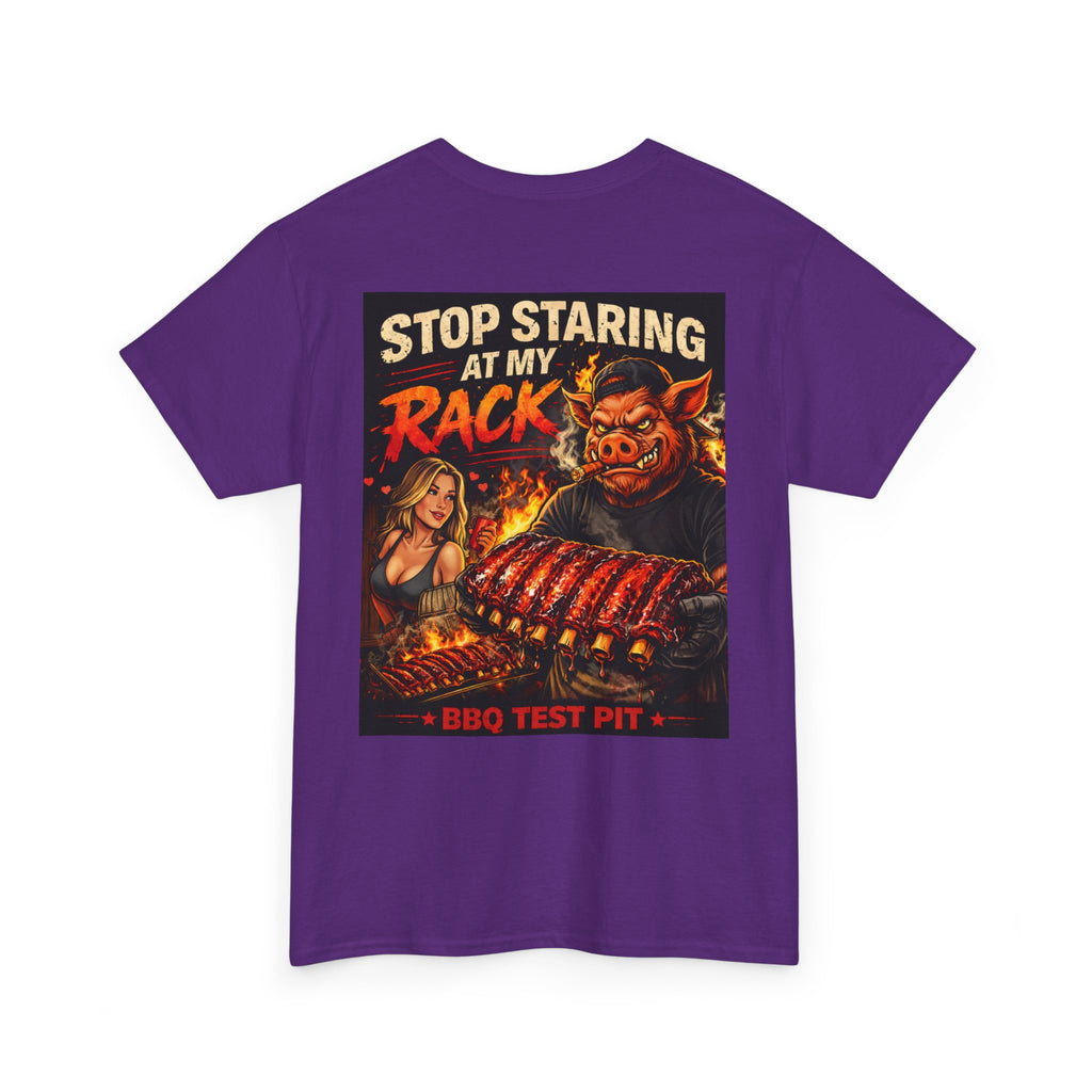BBQ Test Pit Stop Staring At My Rack tee mockup