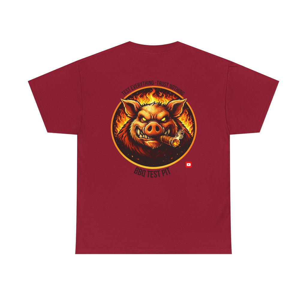 BBQ Test Pit logo tee mockup