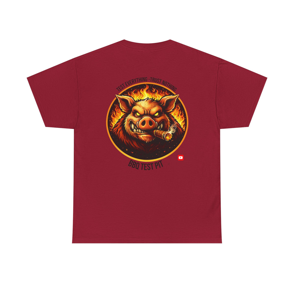 BBQ Test Pit logo tee mockup