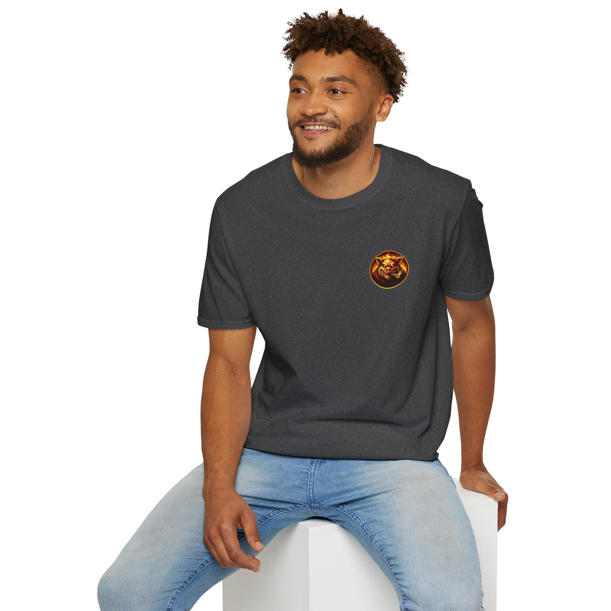 BBQ Test Pit I Like Big Butts soft tee mockup