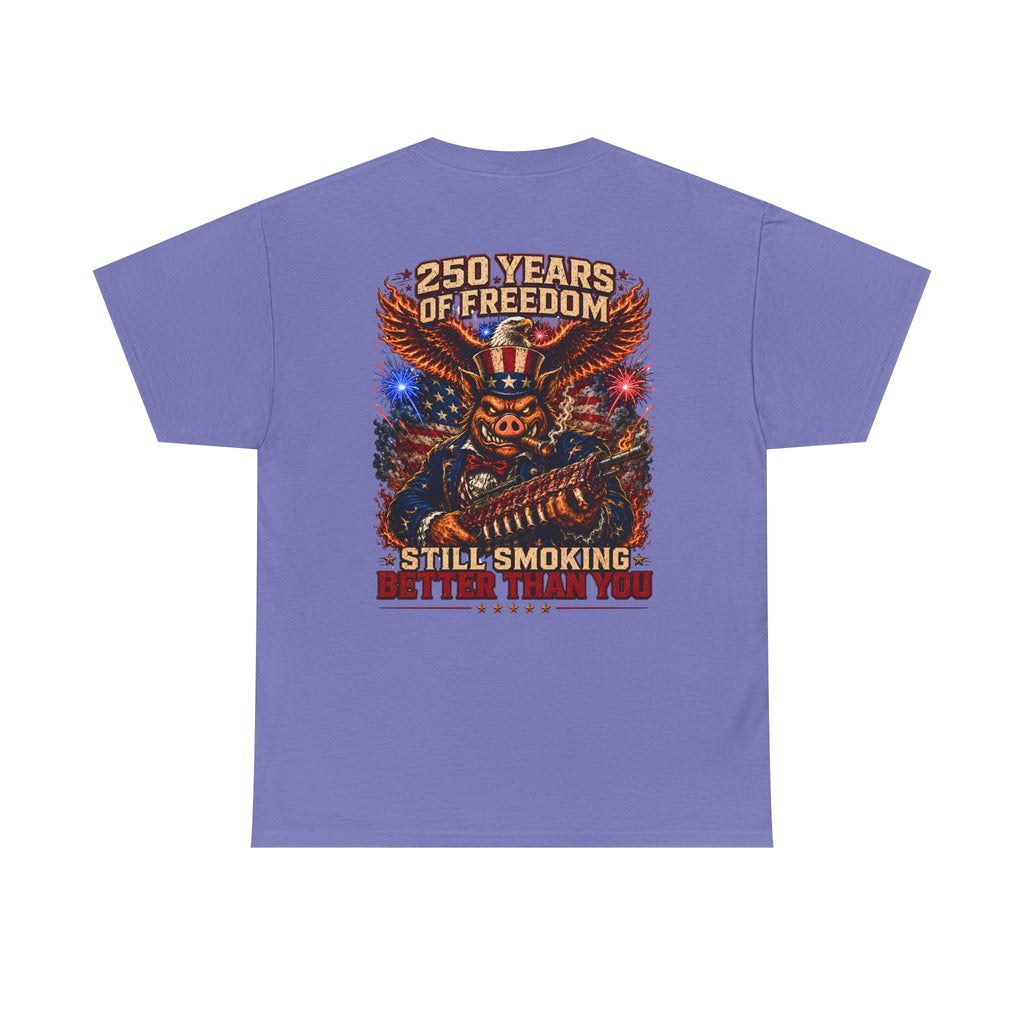 BBQ Test Pit 250 Years of Freedom soft tee mockup