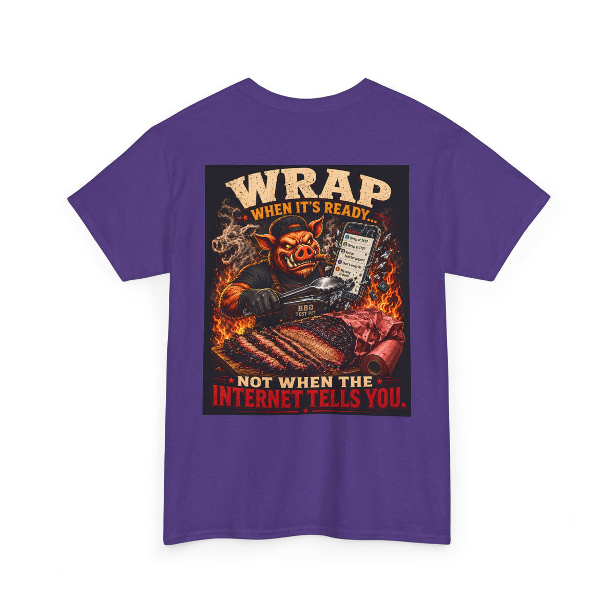 BBQ Test Pit Wrap When It's Ready soft tee mockup