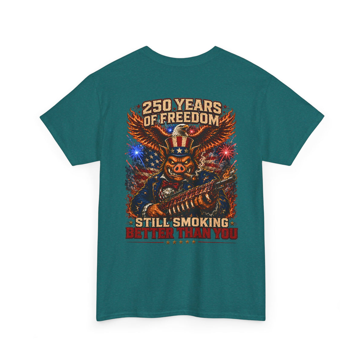 BBQ Test Pit 250 Years of Freedom soft tee mockup