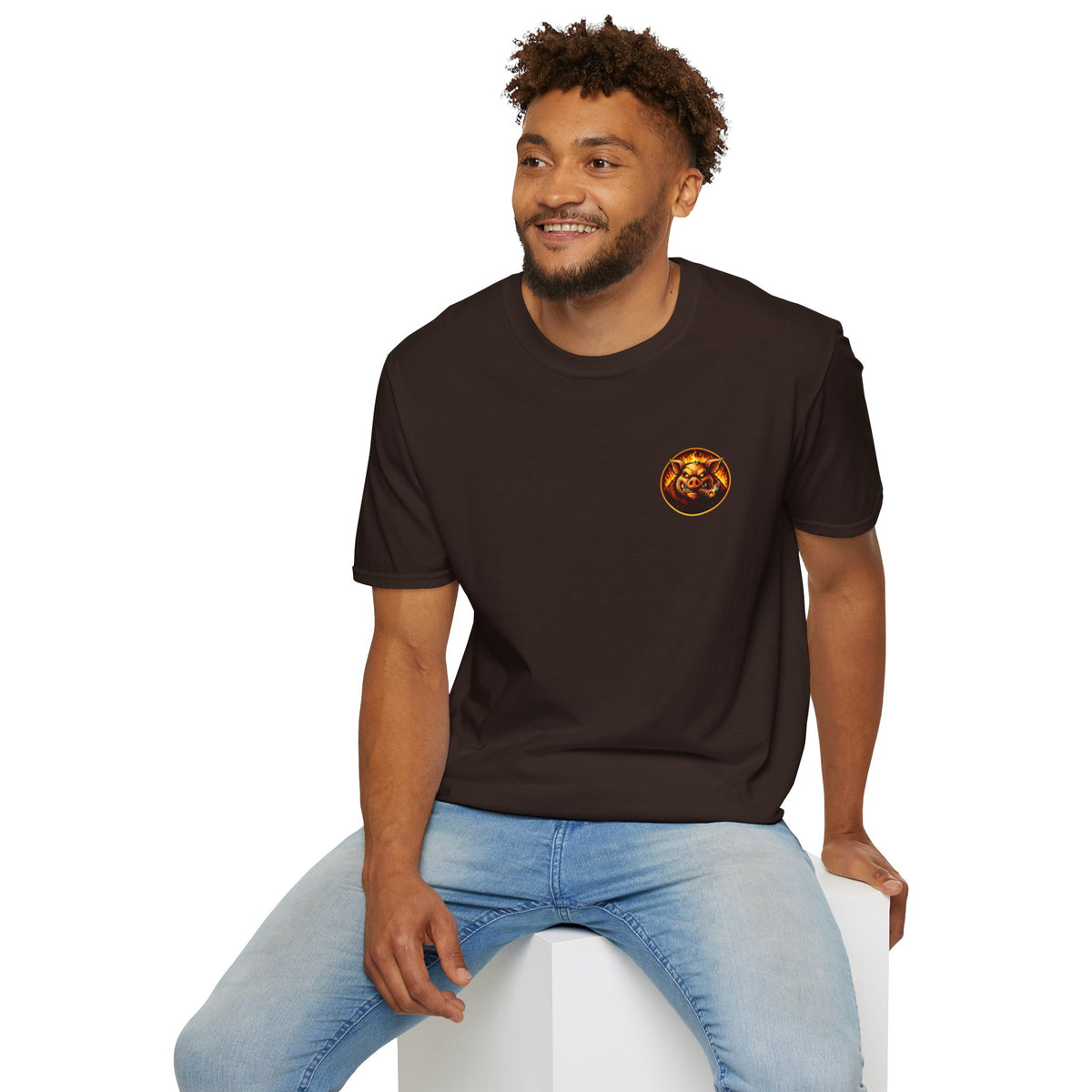 BBQ Test Pit I Like Big Butts soft tee mockup