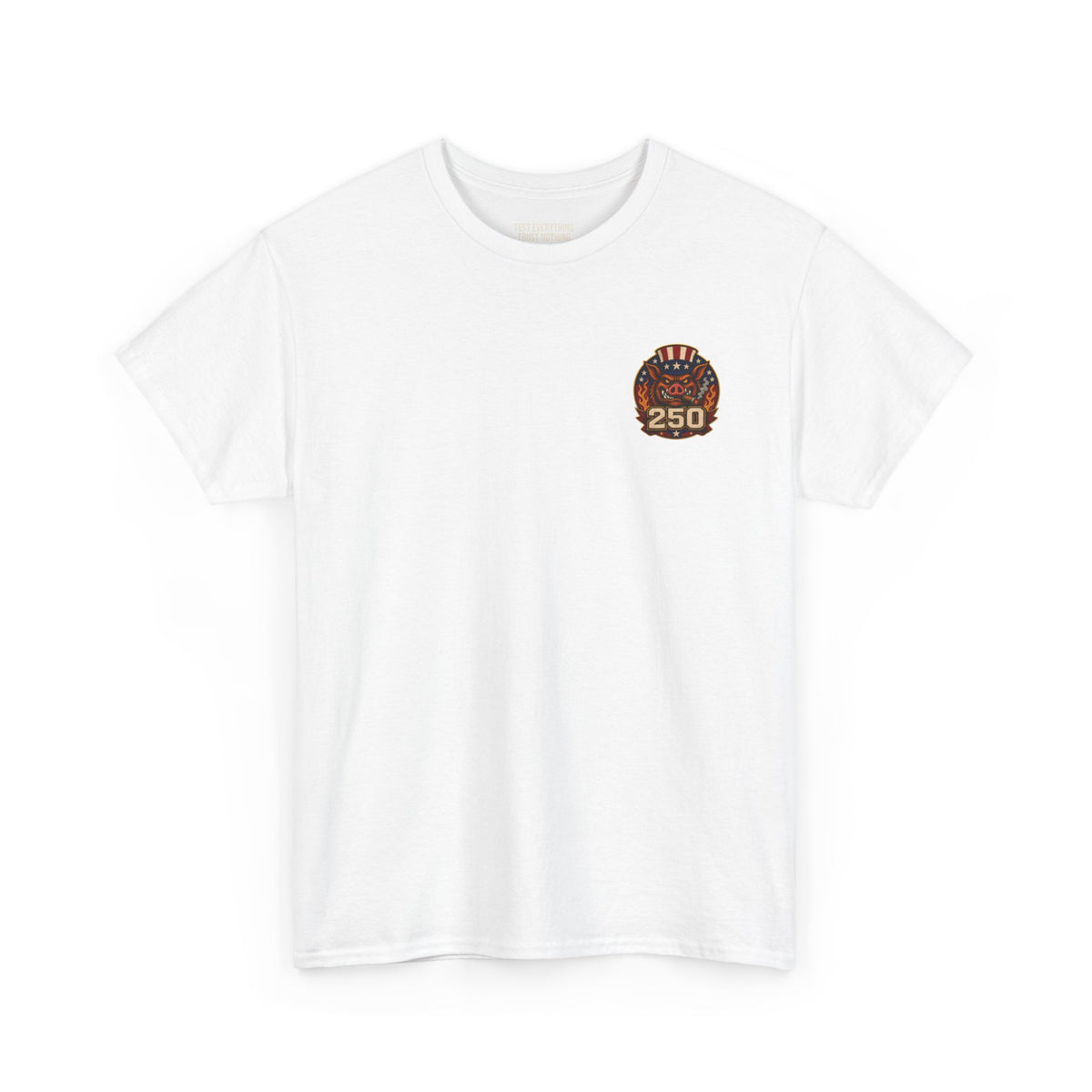 BBQ Test Pit 250 Years of Freedom soft tee mockup