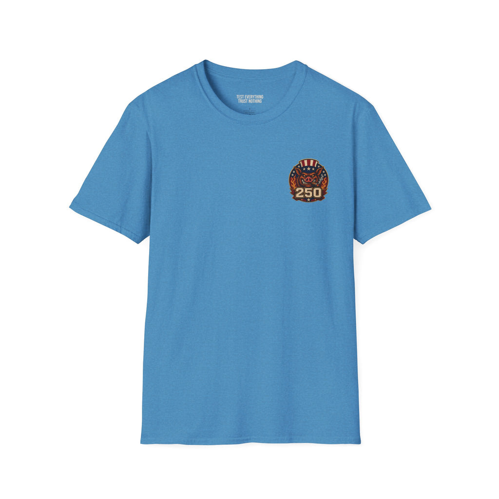 BBQ Test Pit 250 Years of Freedom tee mockup