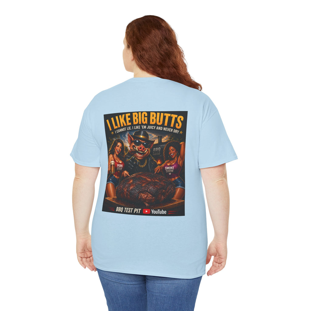 BBQ Test Pit I Like Big Butts tee mockup