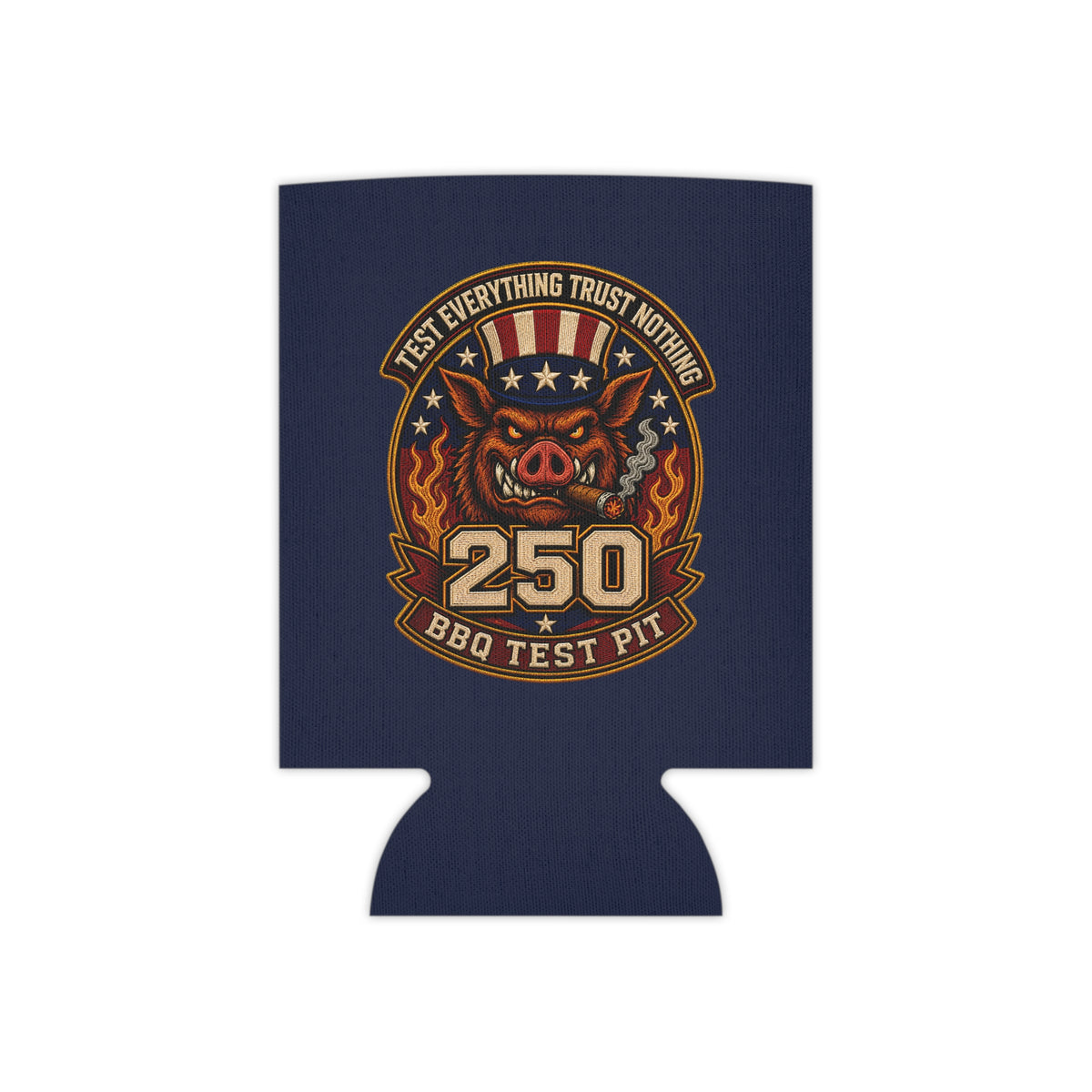 BBQ Test Pit 250 Years of Freedom can cooler mockup