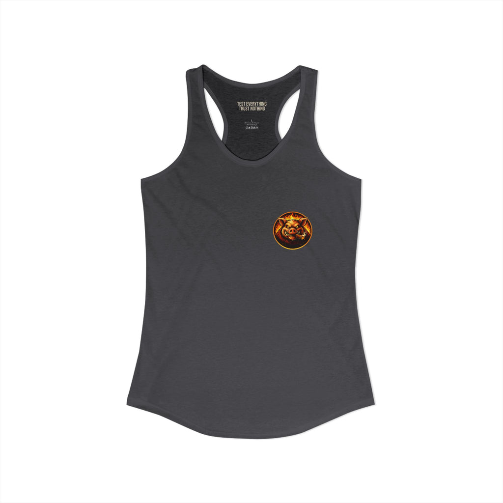 BBQ Test Pit logo women's tank mockup