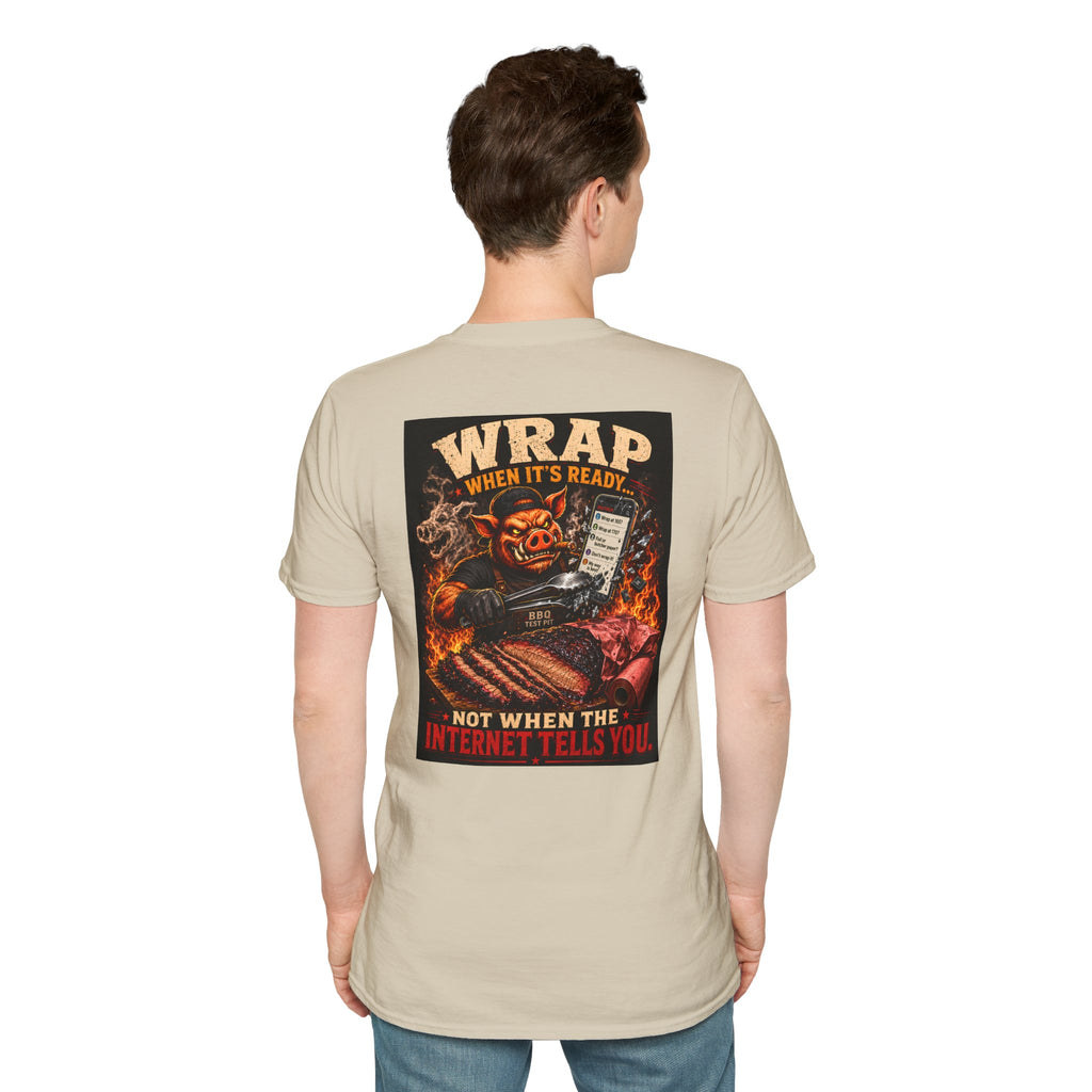 BBQ Test Pit Wrap When It's Ready tee mockup