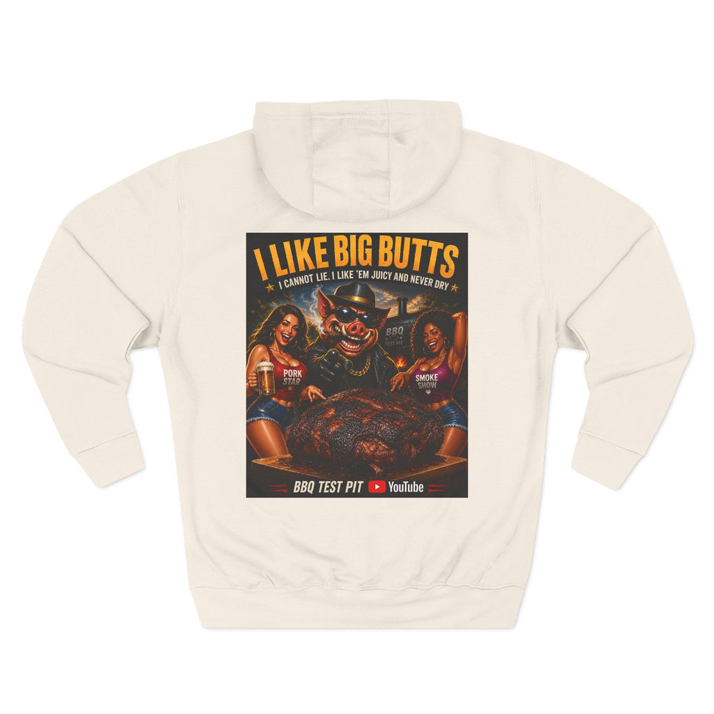 BBQ Test Pit I Like Big Butts hoodie mockup