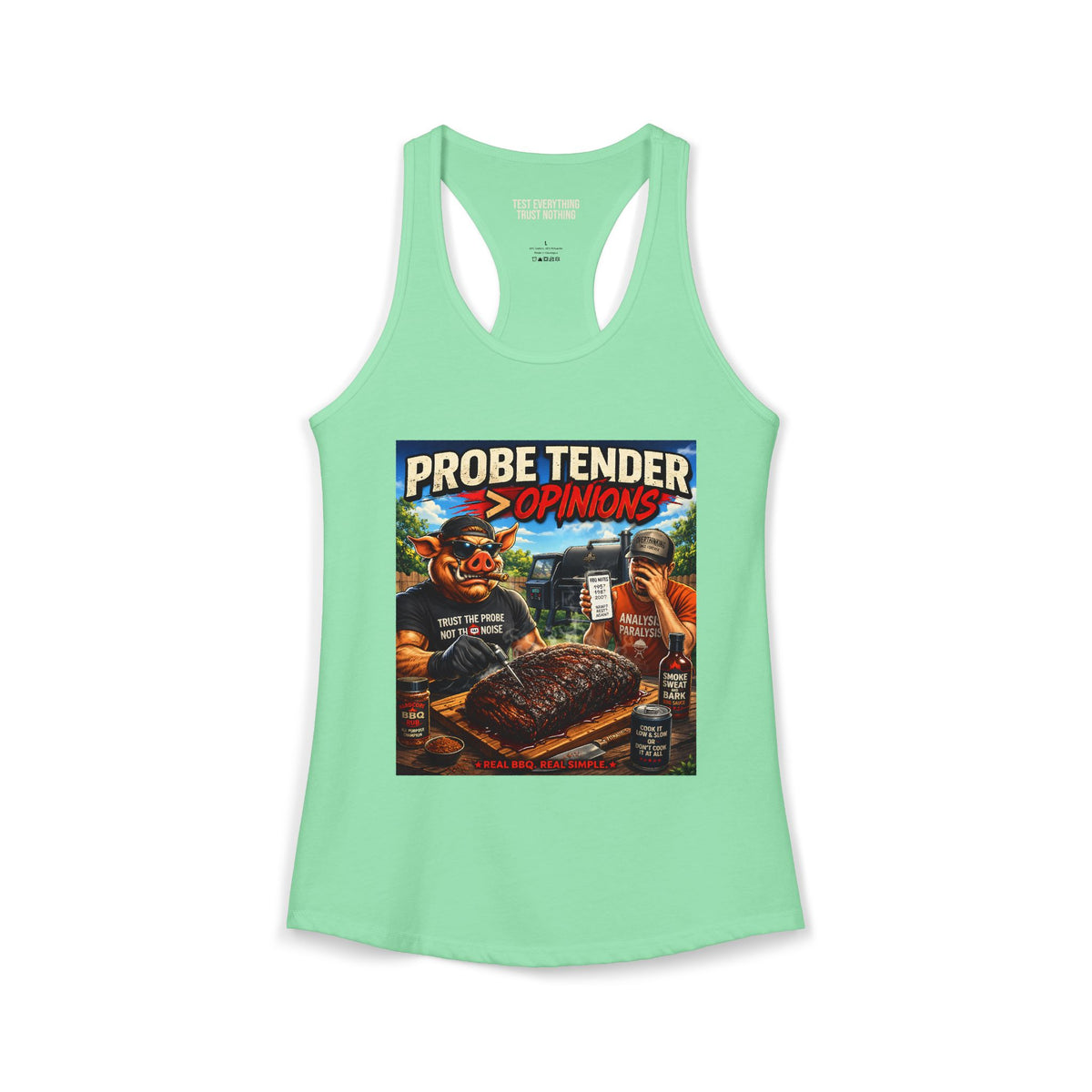 BBQ Test Pit Probe Tender Opinions women's tank mockup