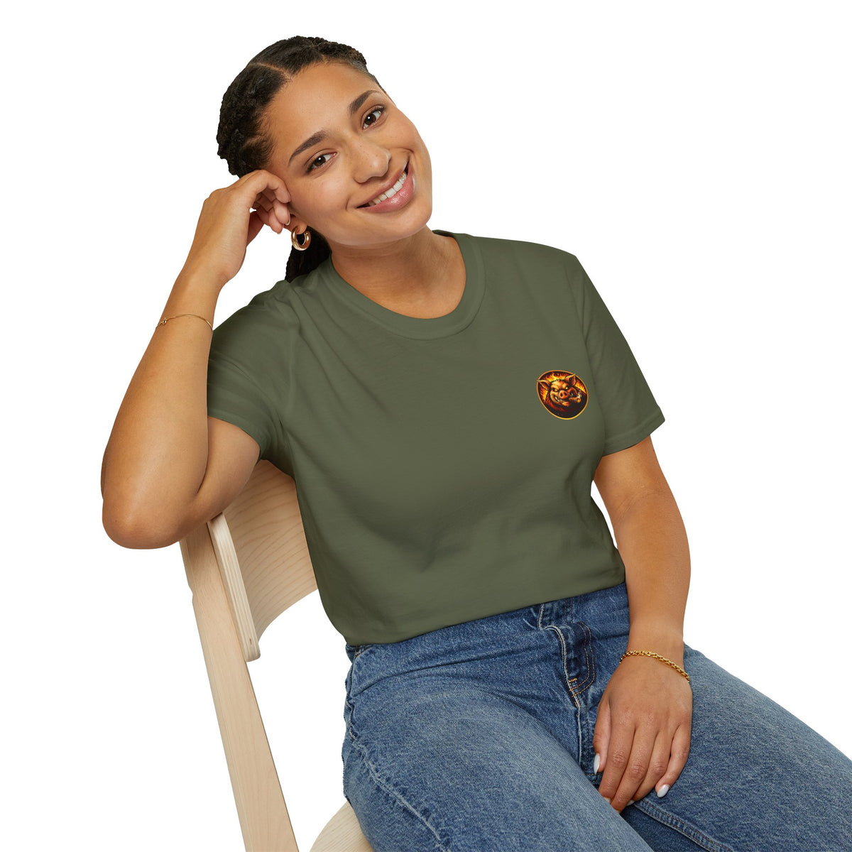 BBQ Test Pit I Like Big Butts soft tee mockup