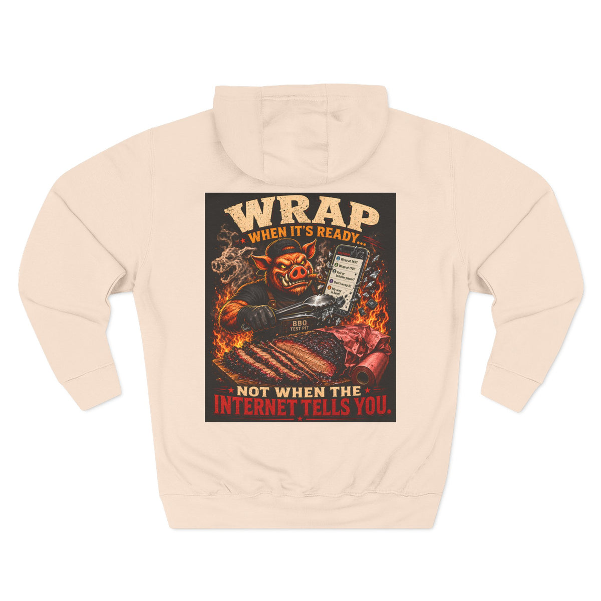 BBQ Test Pit Wrap When It's Ready hoodie mockup