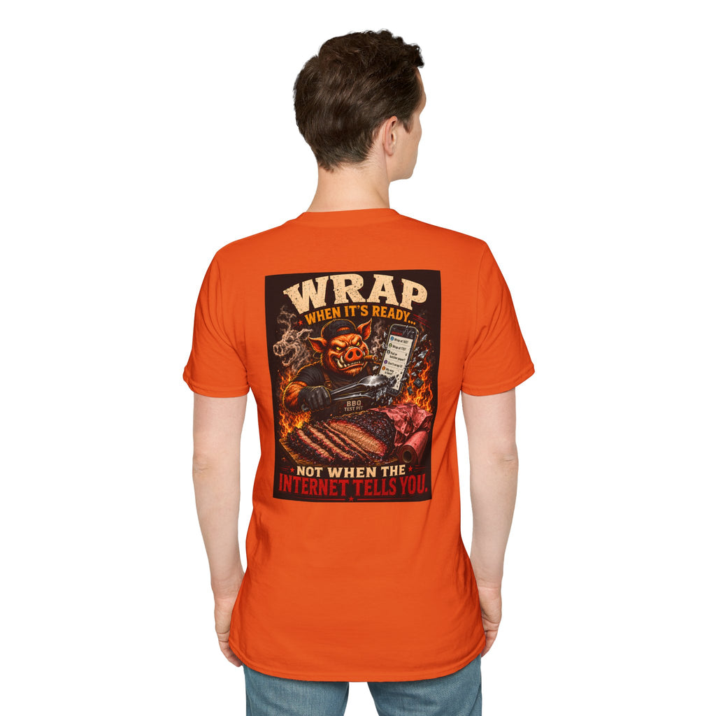 BBQ Test Pit Wrap When It's Ready tee mockup