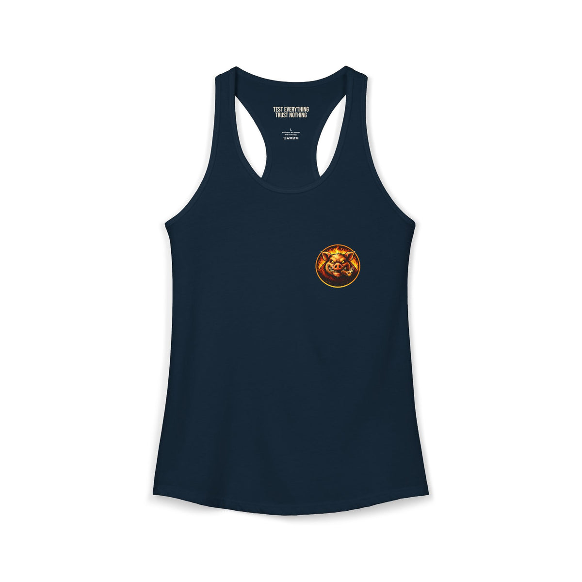 BBQ Test Pit logo women's tank mockup